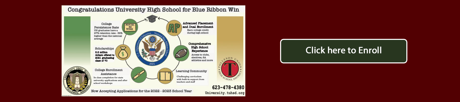 Blue Ribbon Flyer and Click here to Enroll